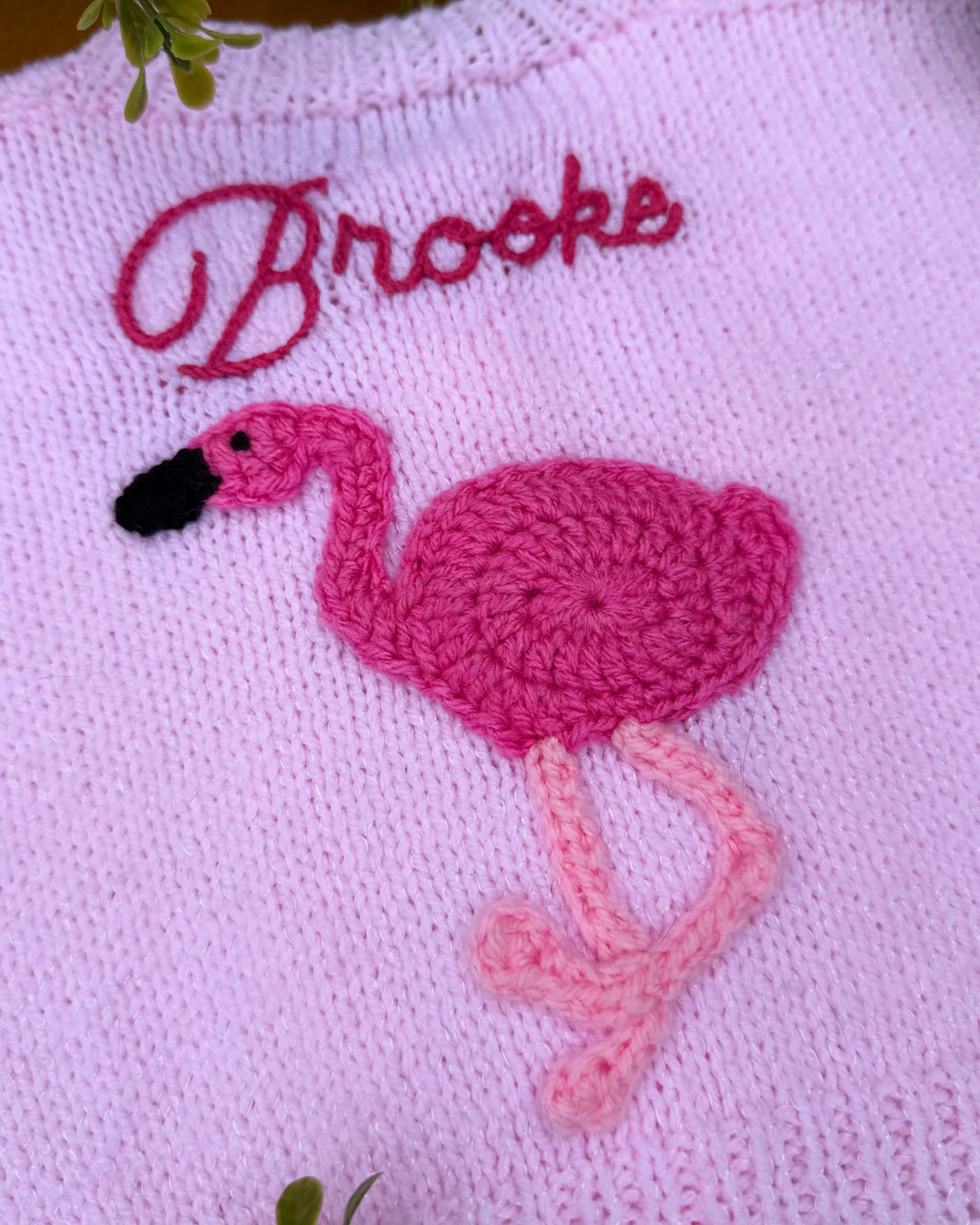 Flamingo cardigan🦩| Hand-knitted | 0-5