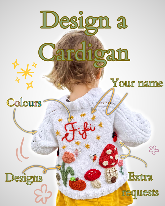 Custom cardigan | 100+ designs | unique knitwear for kids
