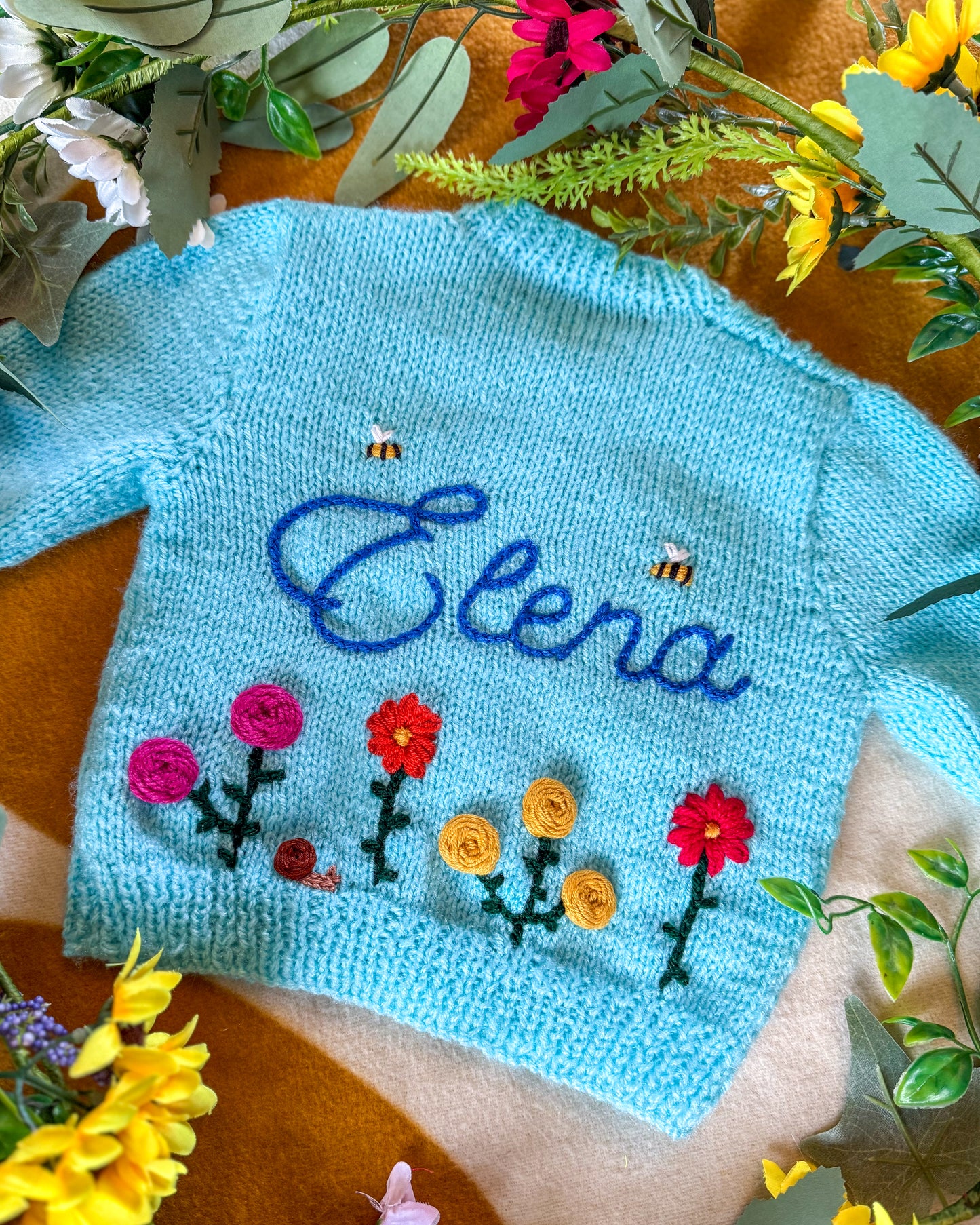 Flower garden cardigan 🌺 | Hand-knitted | 0-5