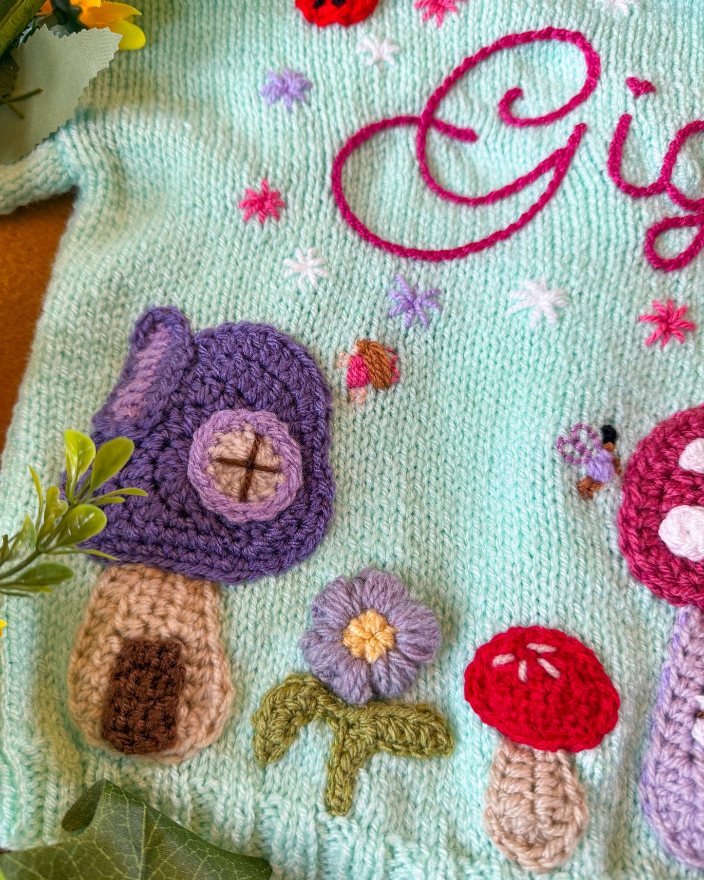 ‘Enchanted Garden’ fairy cardigan | Hand-knitted | 1-5