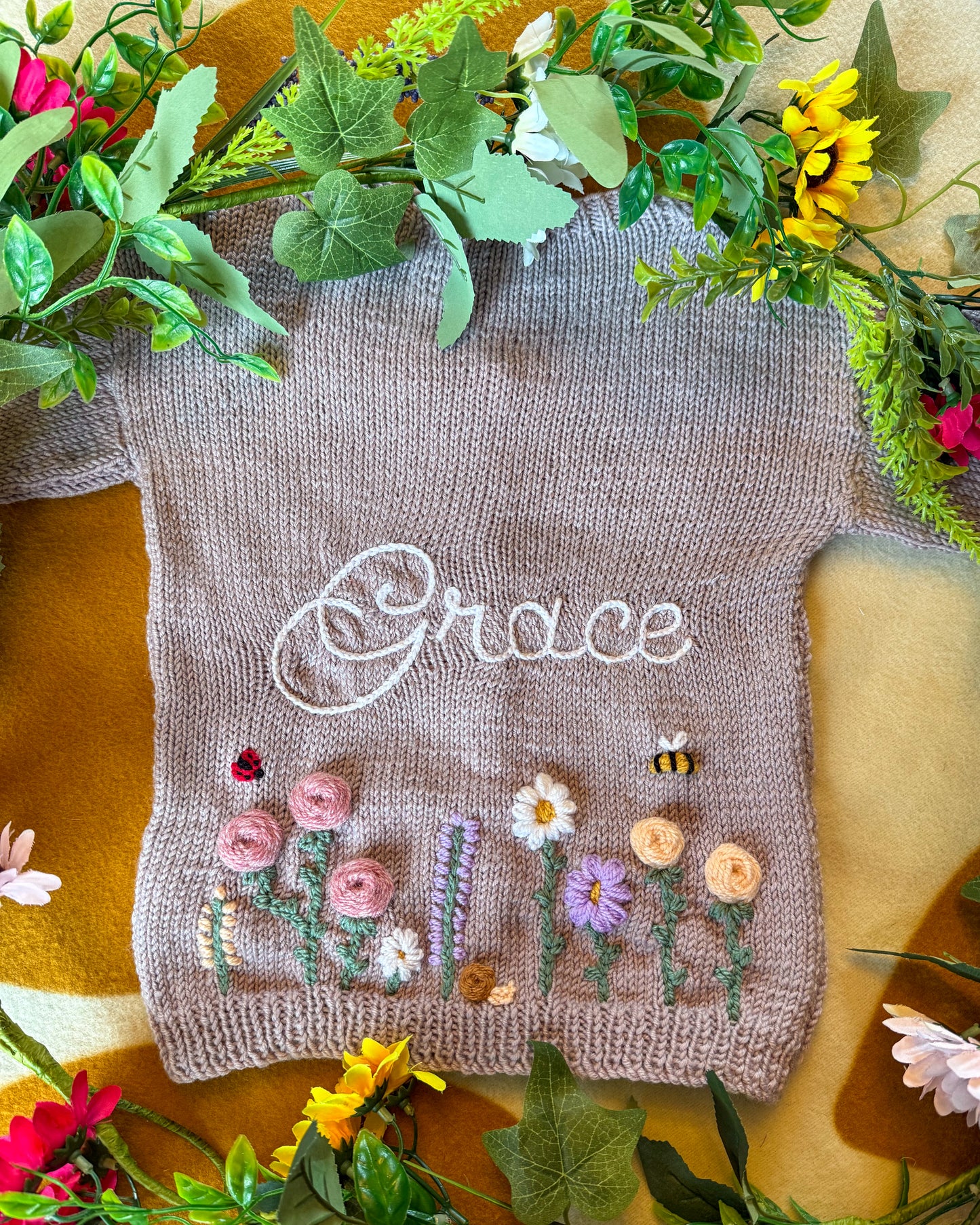 Flower garden cardigan 🌺 | Hand-knitted | 0-5