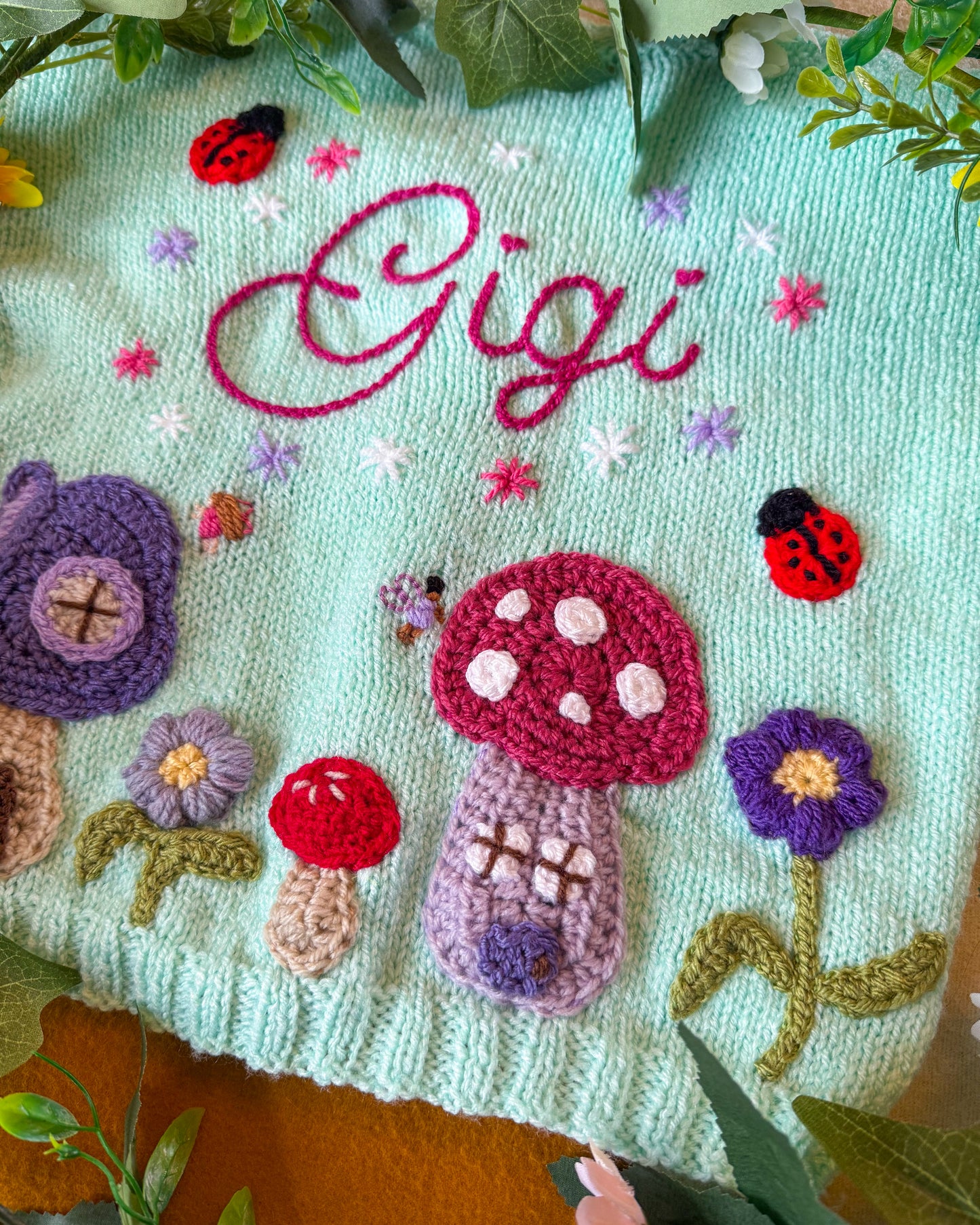 ‘Enchanted Garden’ fairy cardigan | Hand-knitted | 1-5