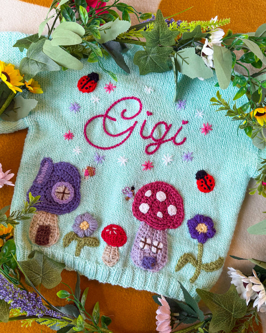 ‘Enchanted Garden’ fairy cardigan | Hand-knitted | 1-5
