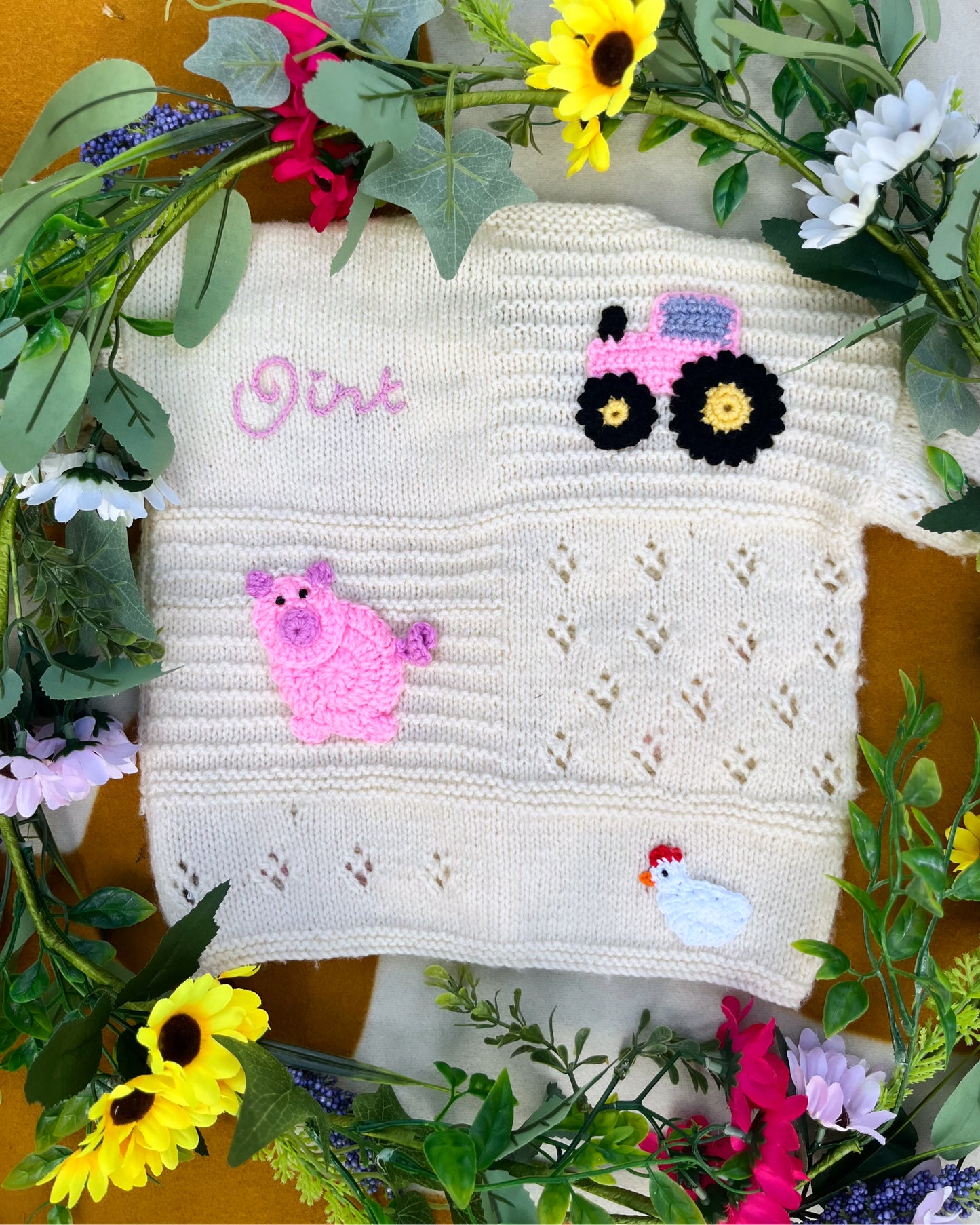 'On the Farm' cardigan | Hand-knitted | 1-5