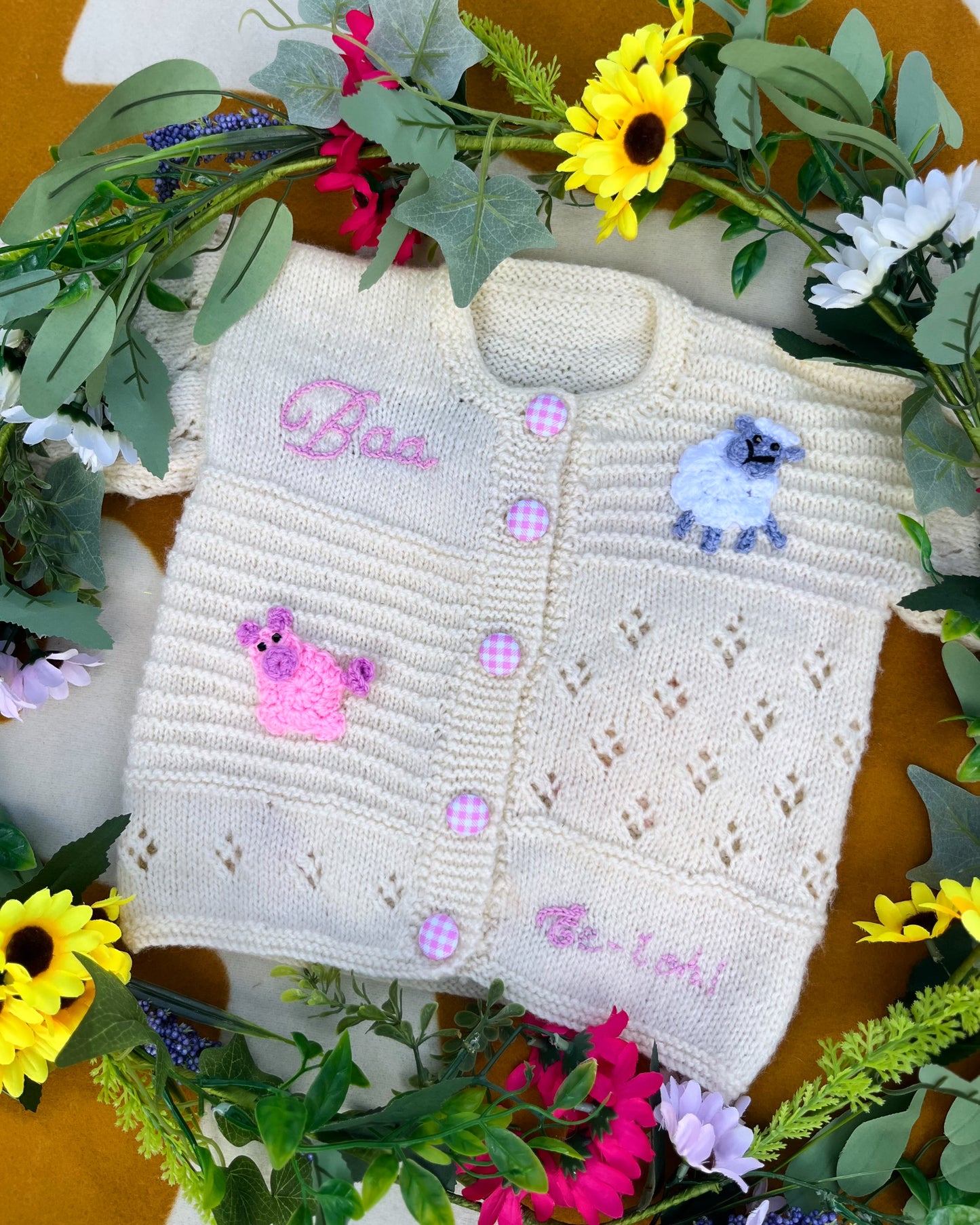 'On the Farm' cardigan | Hand-knitted | 1-5