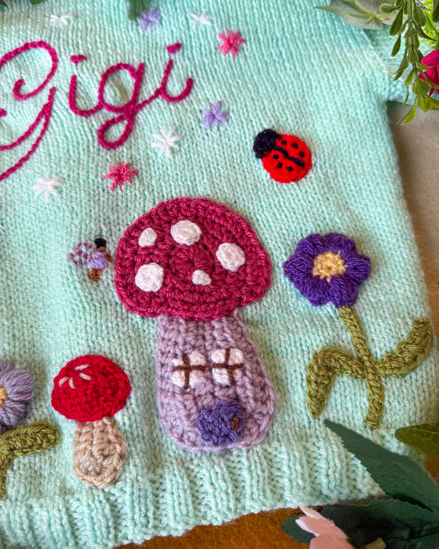 ‘Enchanted Garden’ fairy cardigan | Hand-knitted | 1-5
