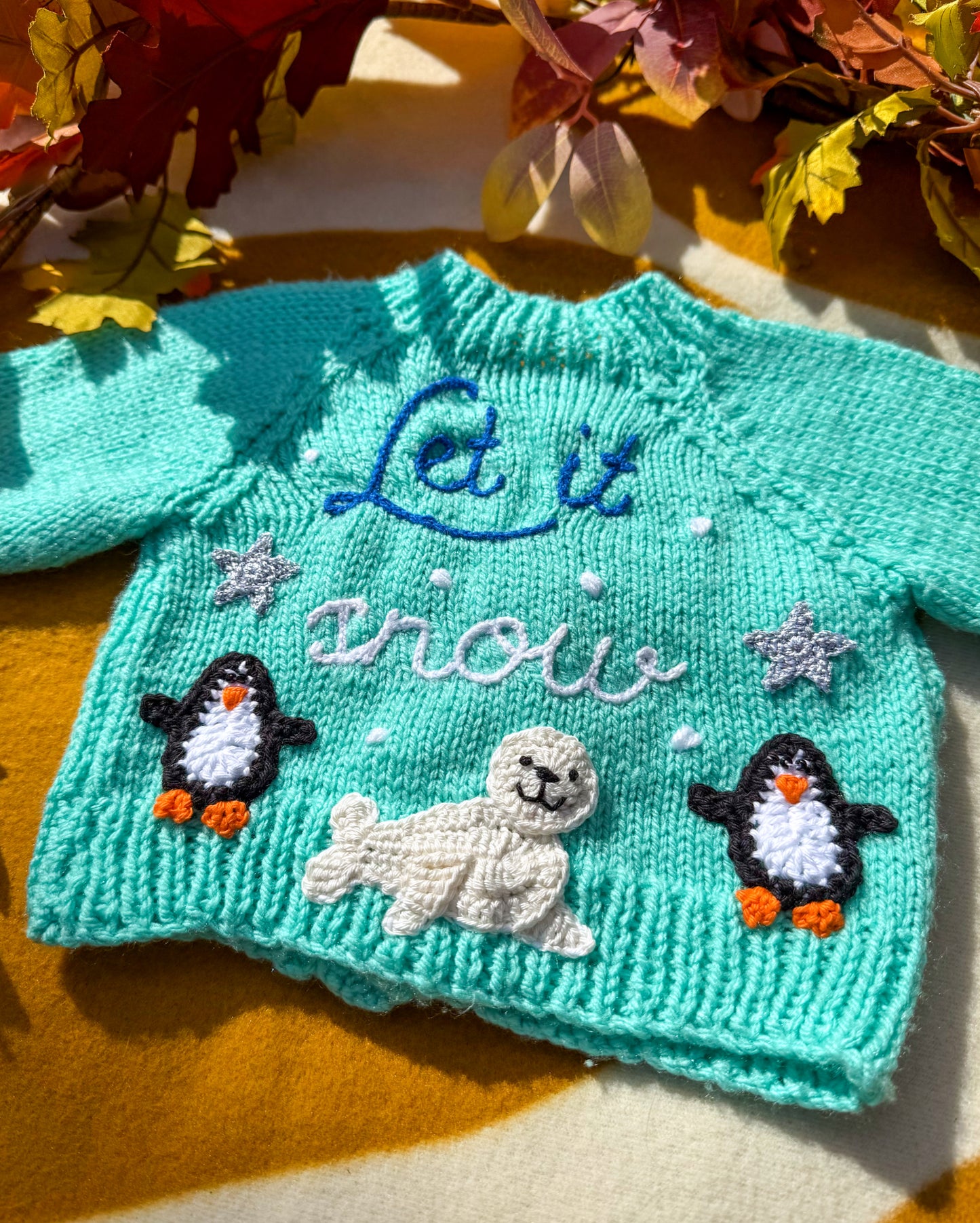 Pre-made 'Let it snow' cardigan | 0-3m