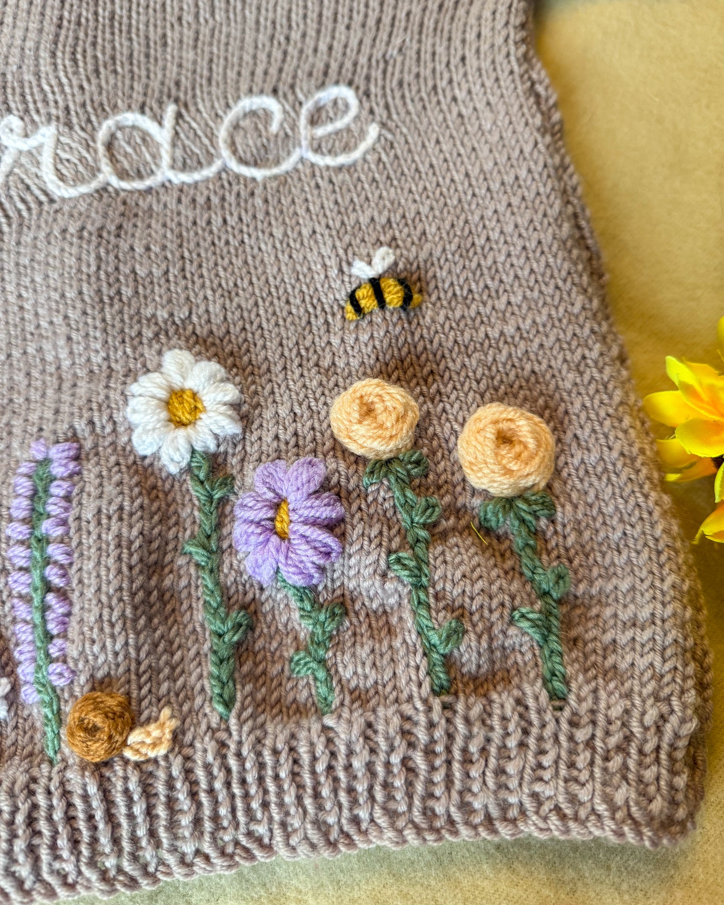 Flower garden cardigan 🌺 | Hand-knitted | 0-5