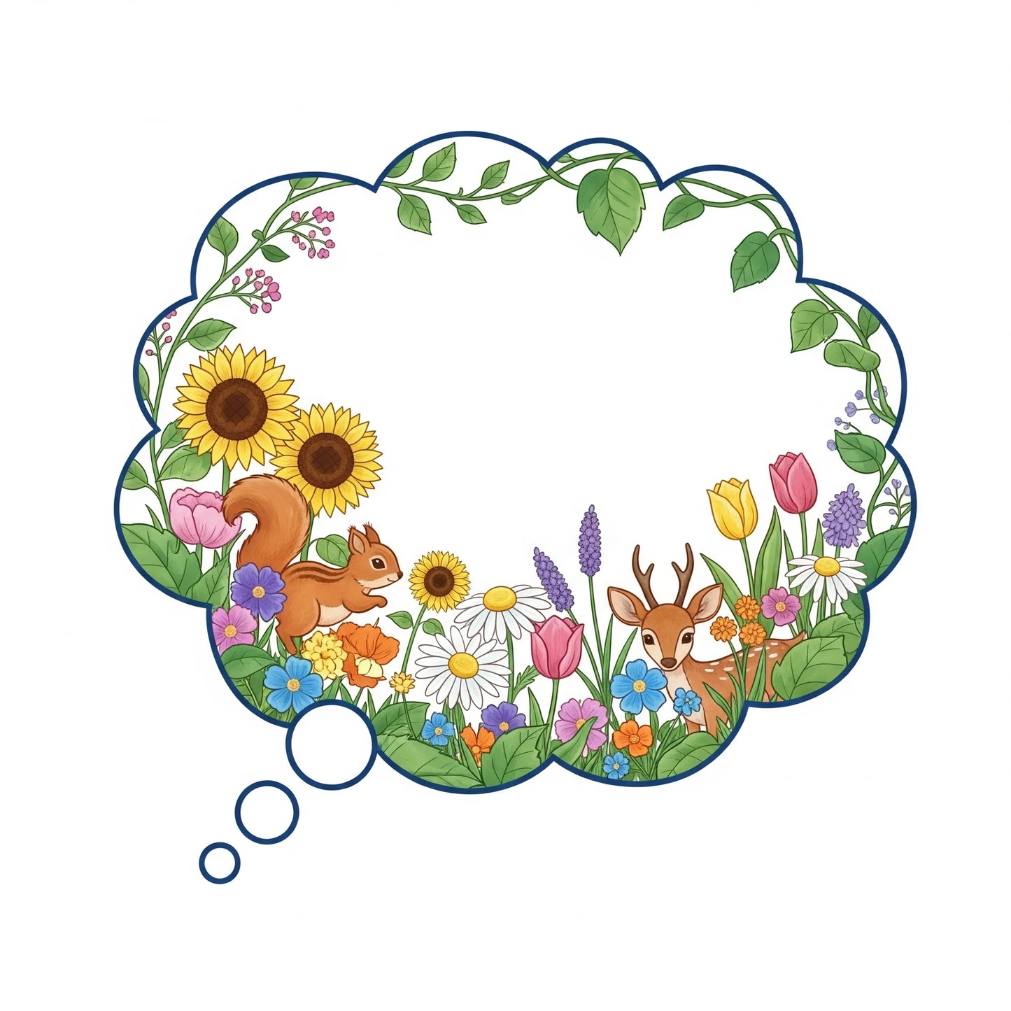 Whimsical floral and forest animal design illustrating custom knitwear for children by Little Flower Knits