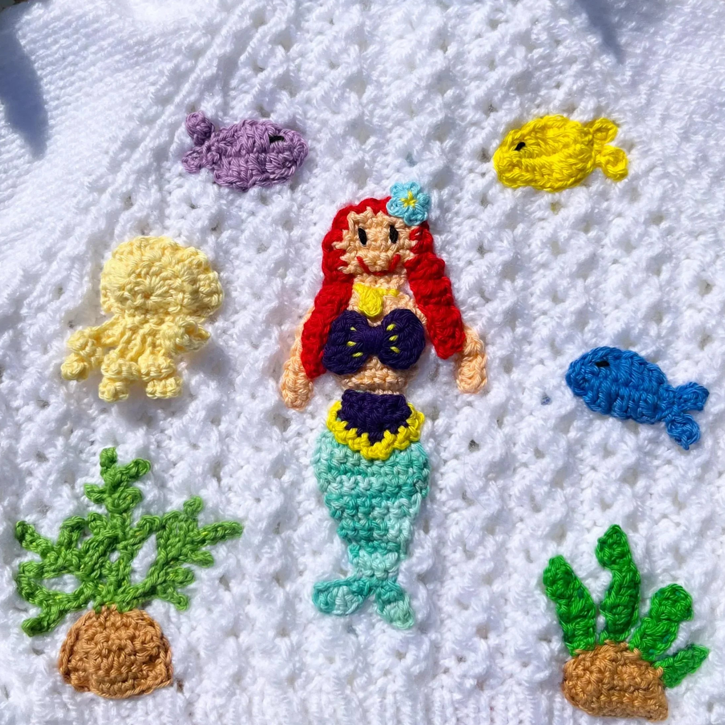 Personalisable mermaid cardigan | Hand-knitted | 1-5