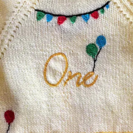 Personalisable birthday cardigan π | Hand-knitted | 1-5