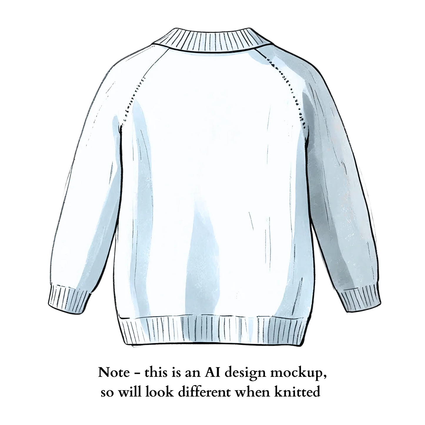 White knitted children's sweater from Little Flower Knits showcasing custom knitwear for children