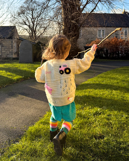 'On the Farm' cardigan | Hand-knitted | 1-5