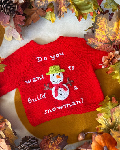Pre-made 'Do you want to build a snowman' cardigan | 3-6m