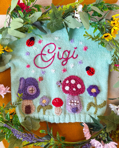 ‘Enchanted Garden’ fairy cardigan | Hand-knitted | 1-5