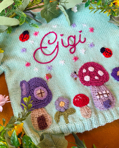 ‘Enchanted Garden’ fairy cardigan | Hand-knitted | 1-5