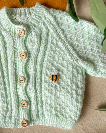 Pre-made | Lemon cardigan 🍋 🐝 | 0-3m