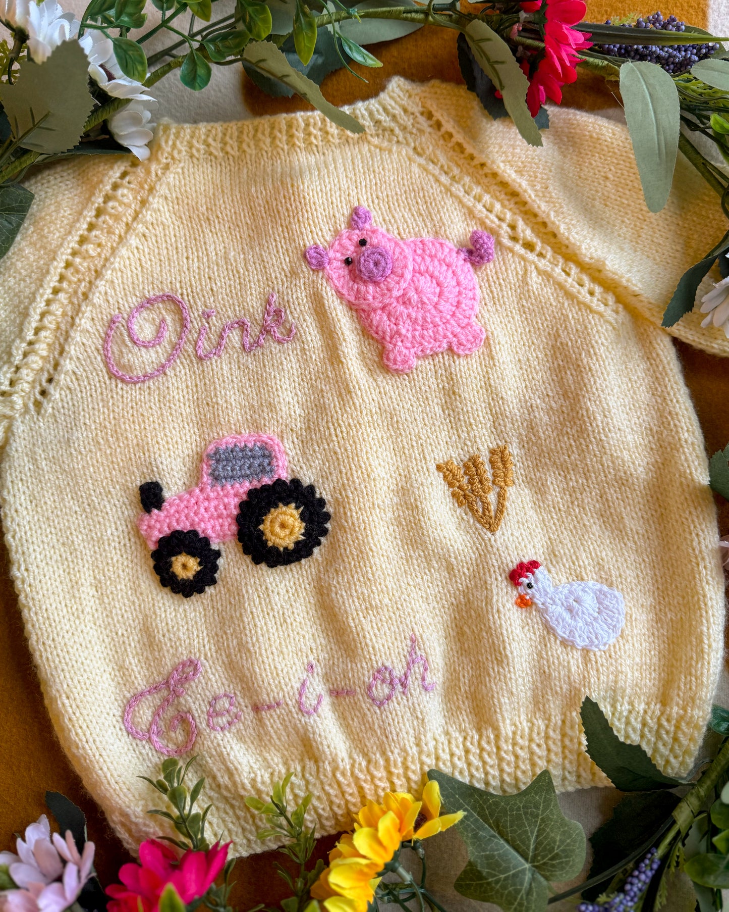 'On the Farm' cardigan | Hand-knitted | 1-5