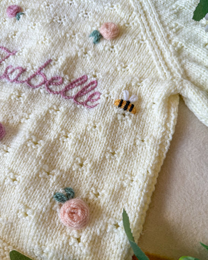Rose & bee cardigan🌹🐝| 6m-5