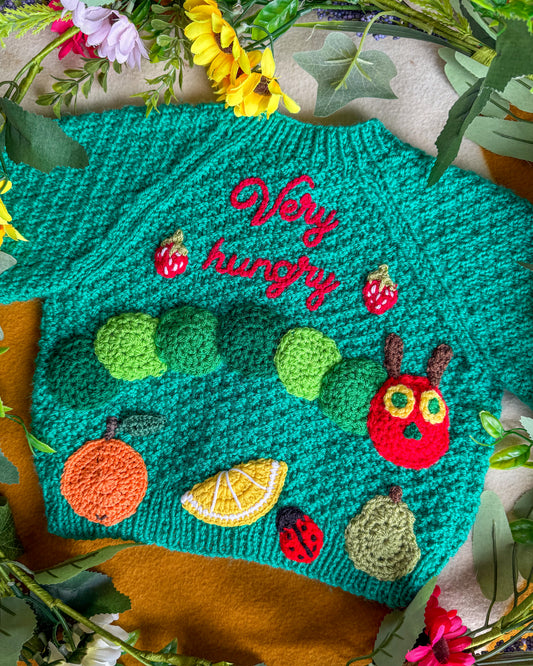 Caterpillar cardigan 🐛| Hand-knitted | 1-5