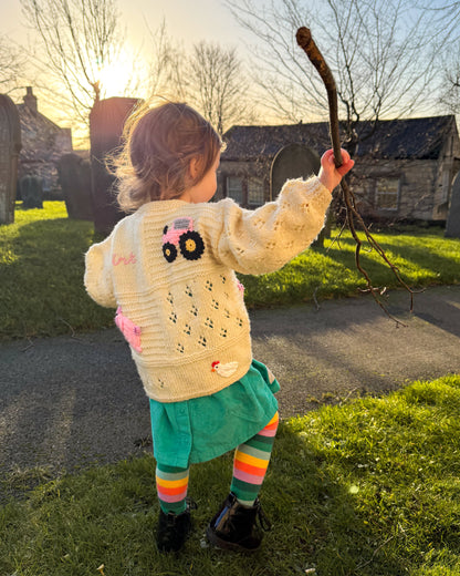 'On the Farm' cardigan | Hand-knitted | 1-5