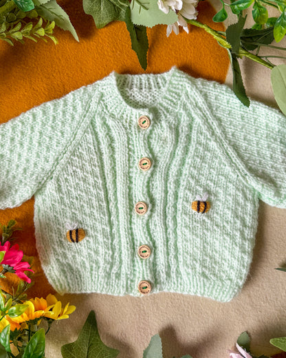 Pre-made | Lemon cardigan 🍋 🐝 | 0-3m