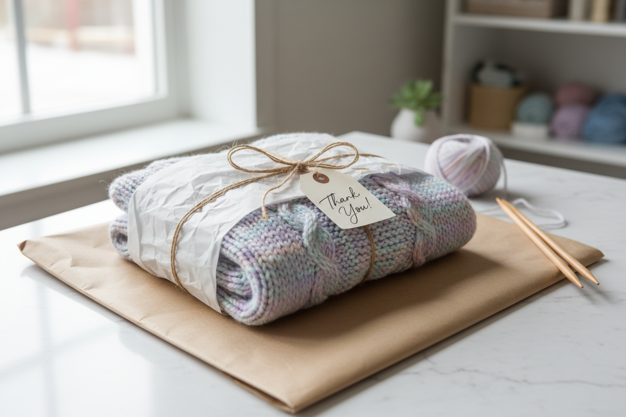 Packaging a knitted cardogan