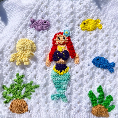 Personalisable mermaid cardigan | Hand-knitted | 1-5