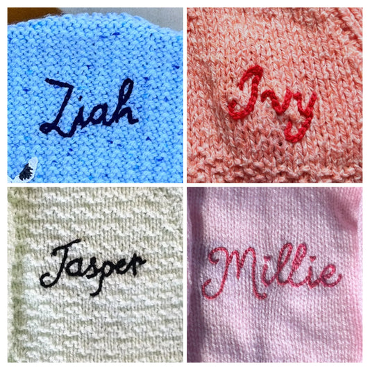 Personalised name cardigan 🧵| Hand-knitted | 0-5