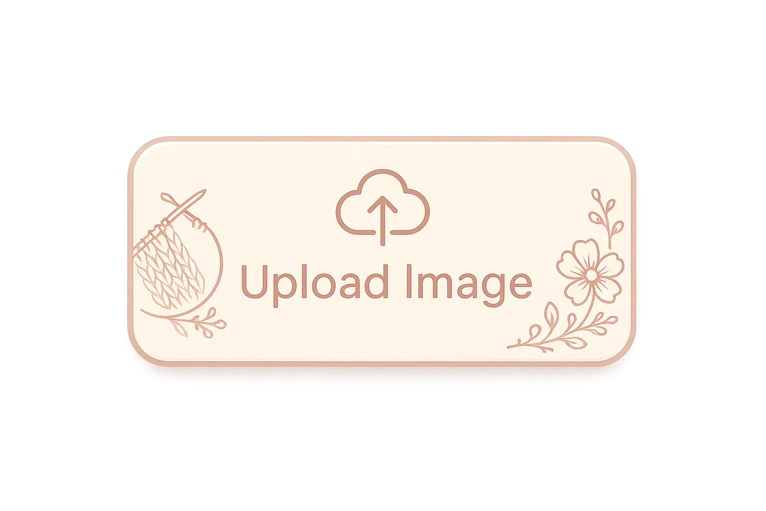 Upload an image to customise kids knitwear UK button with knitting and floral design