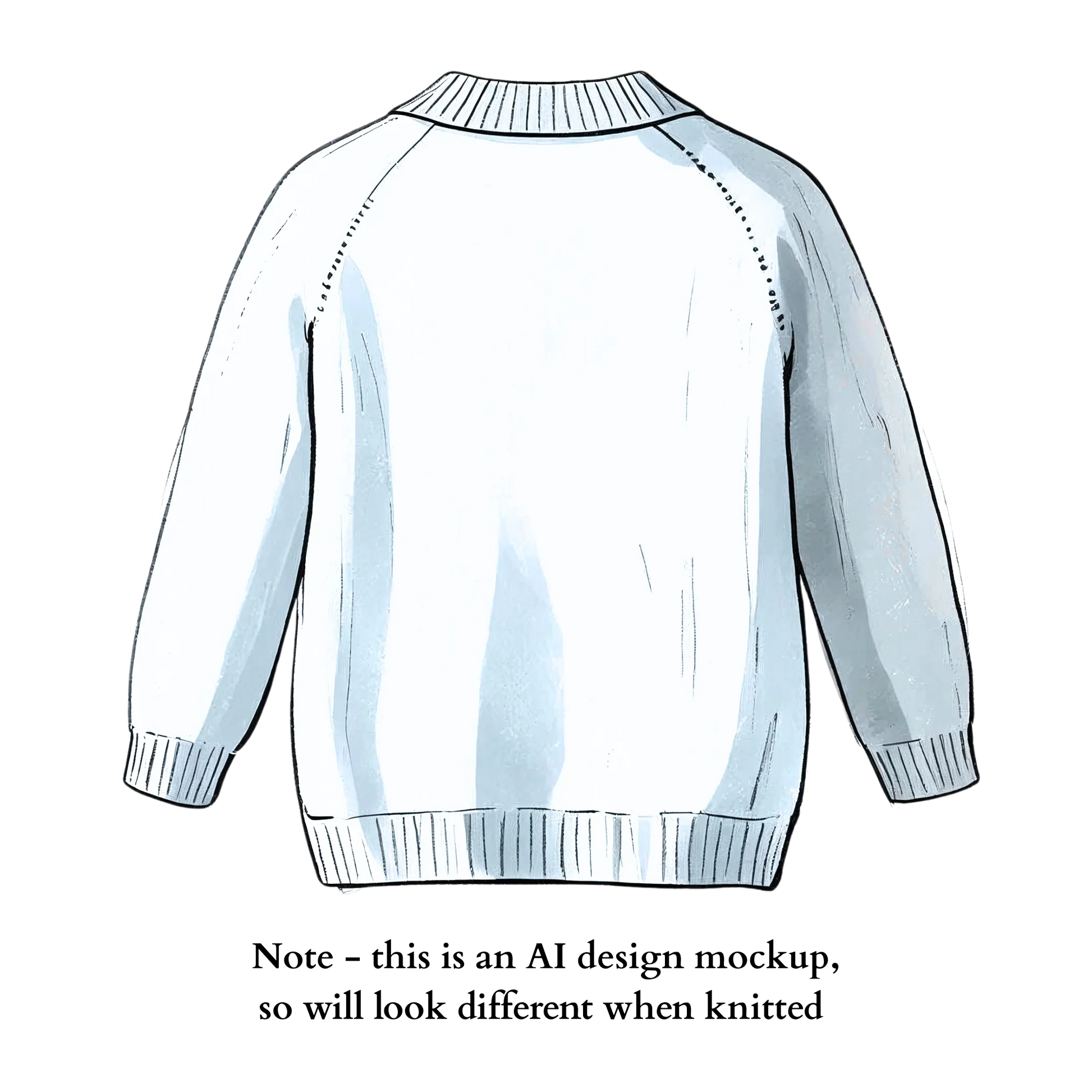 White knitted children's sweater from Little Flower Knits showcasing custom knitwear for children